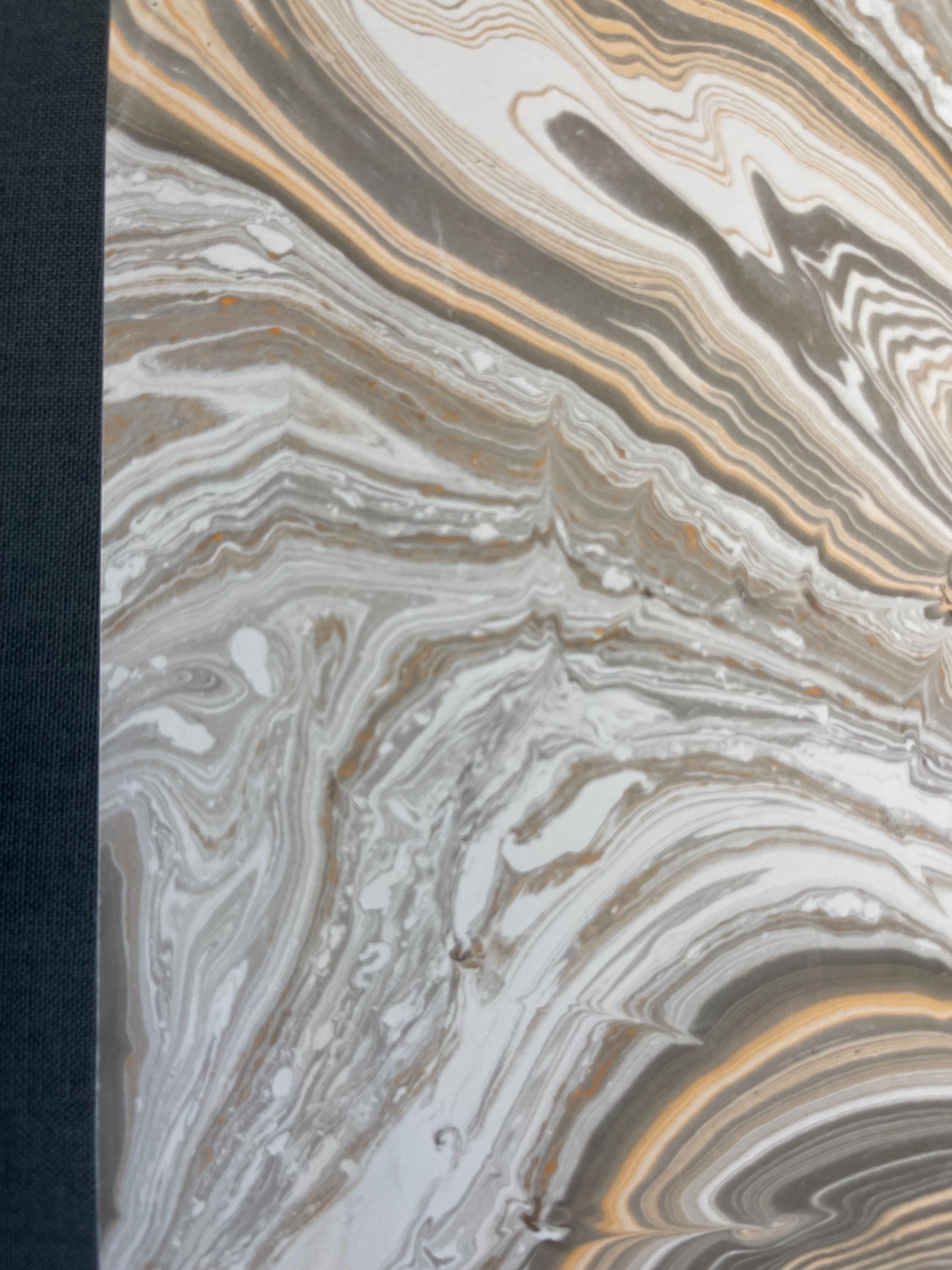 A5 Notebook/Journal Hand Marbled Hard Cover, Hand Made - Carnet A5 Fait Main avec Couverture Rigide Marbrée à la Main