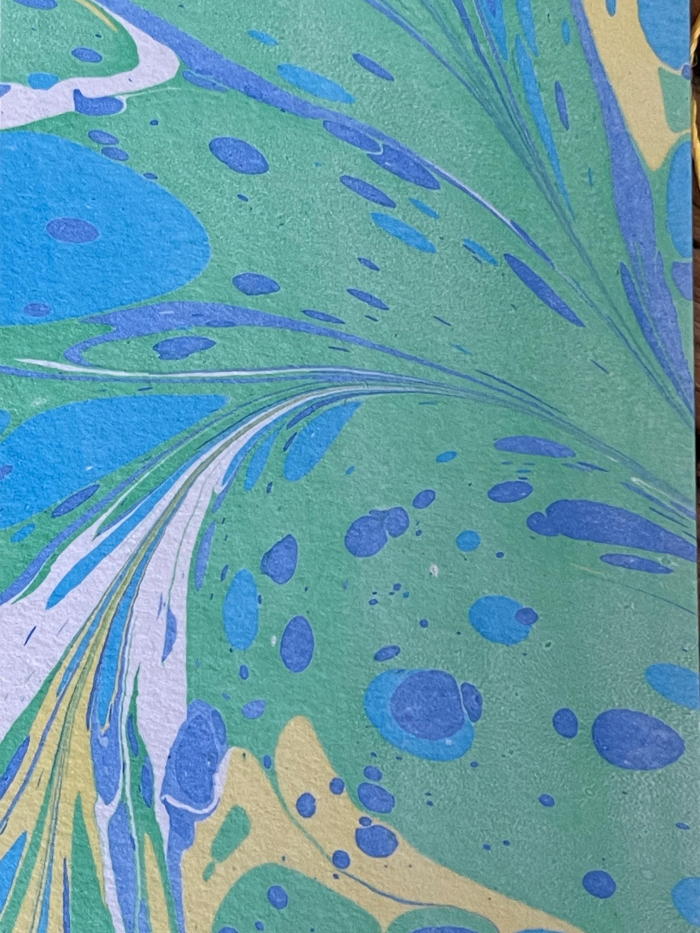 Bookmark, unique hand marbled with matching tassel, ideal small gift for any book lover
