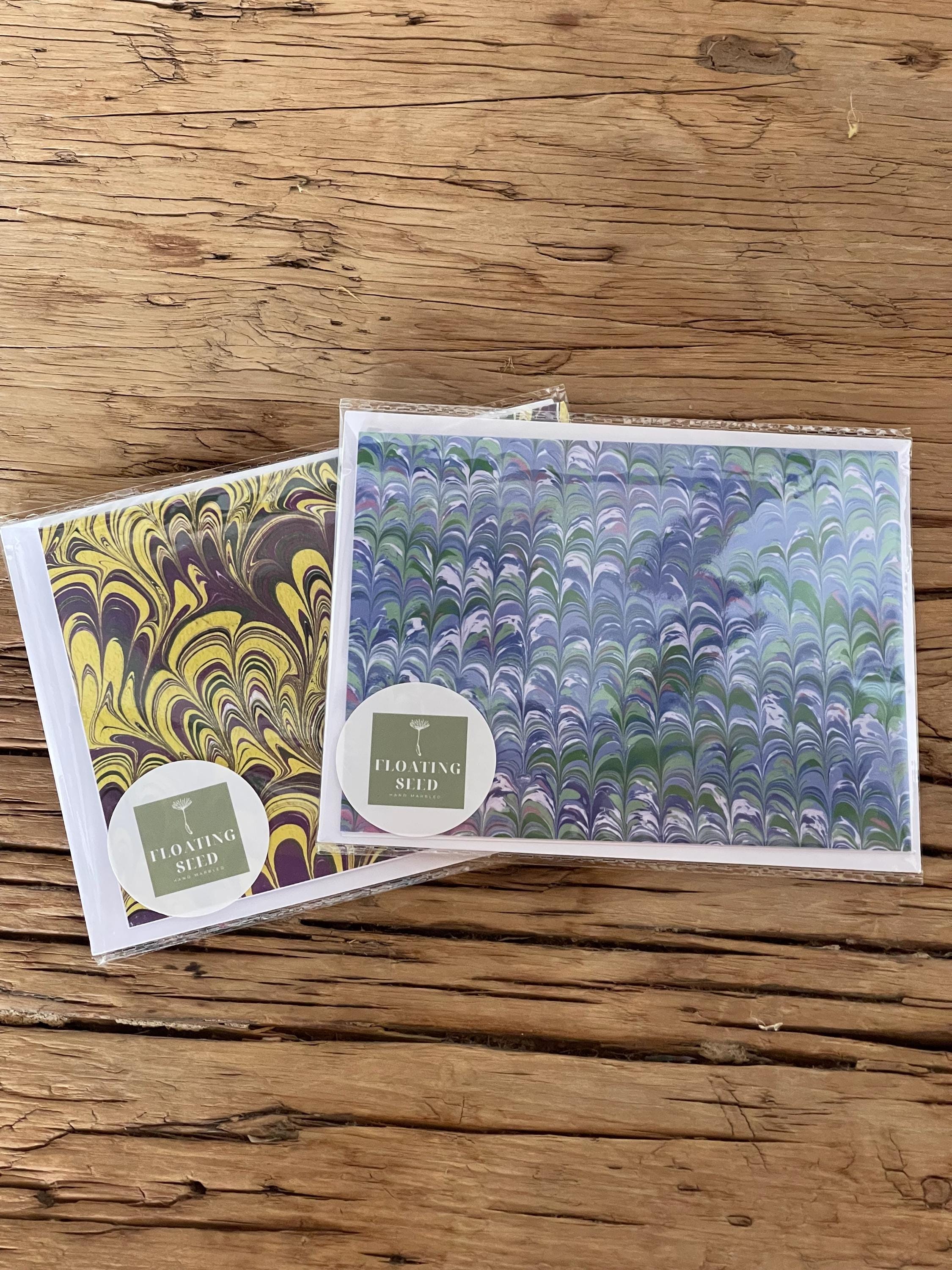 Printed marbled card with envelope, blank inside ideal for thank you notes or general gifts