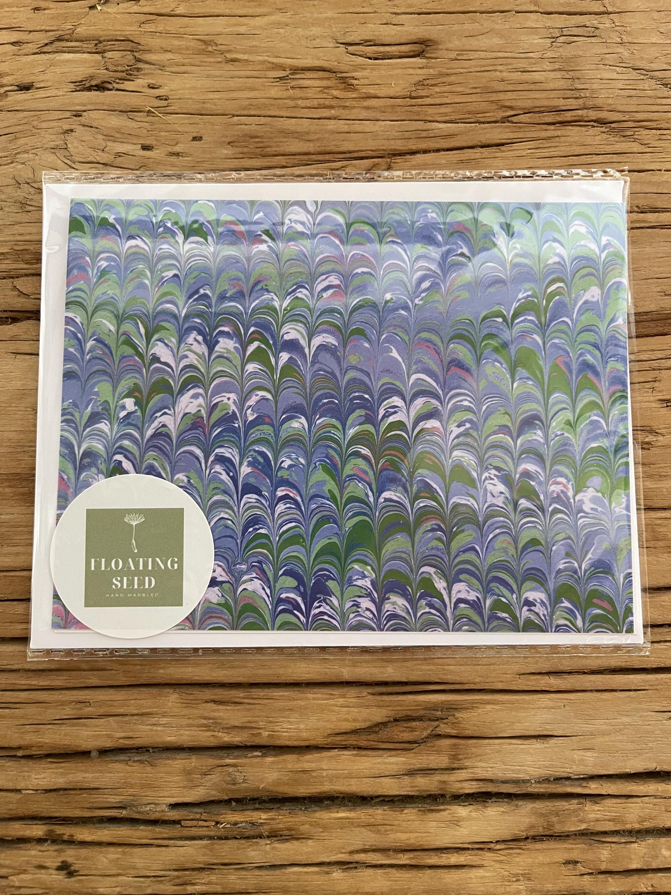 Printed marbled card with envelope, blank inside ideal for thank you notes or general gifts