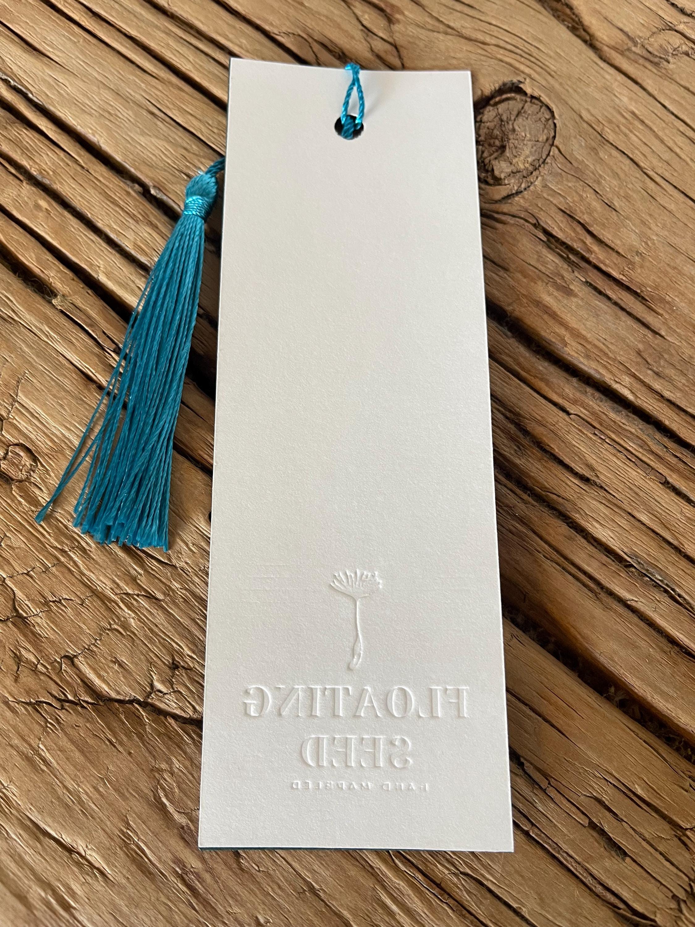 Bookmark, unique hand marbled with matching tassel, ideal small gift for any book lover