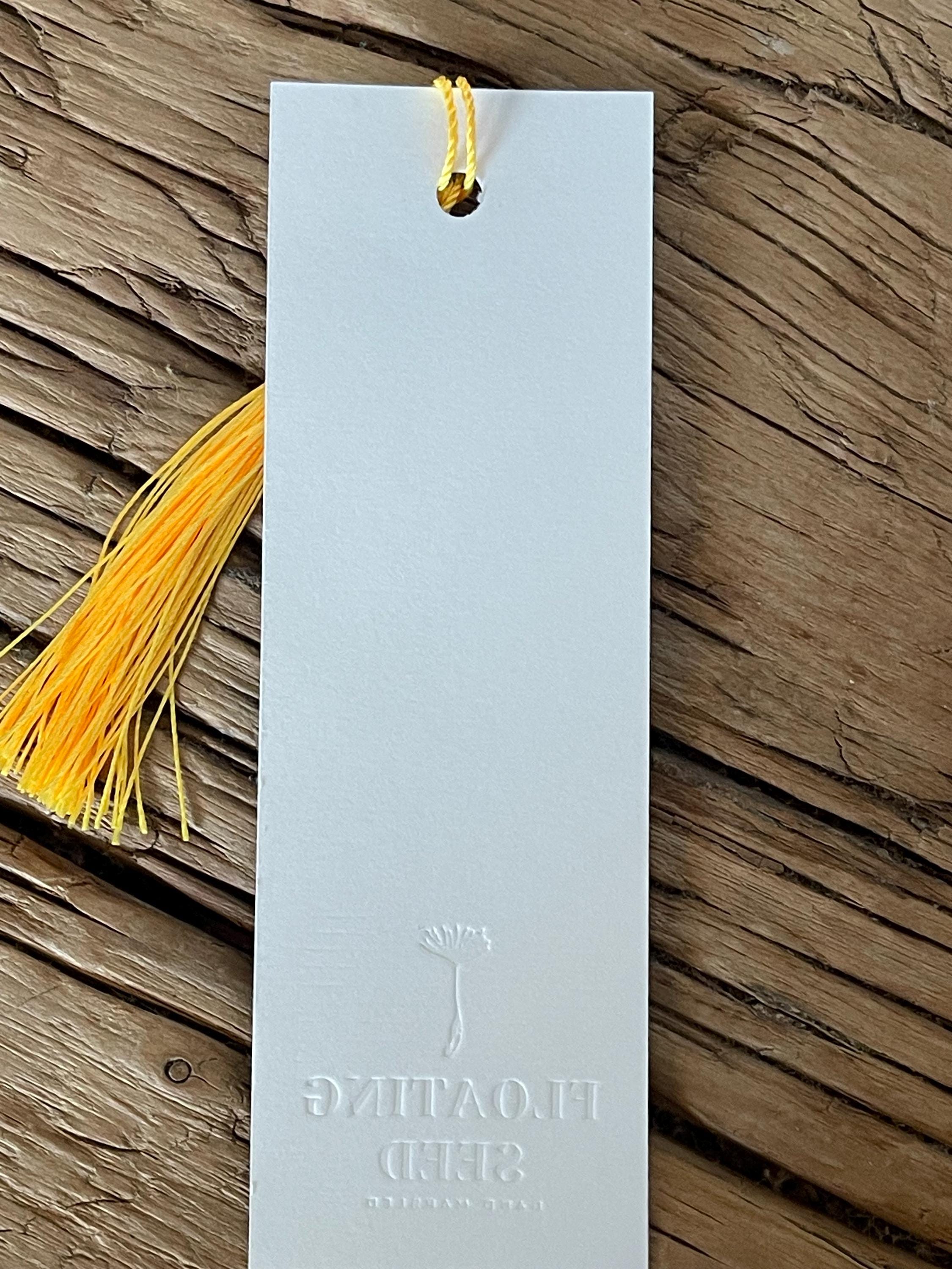 Bookmark, unique hand marbled with matching tassel, ideal small gift for any book lover