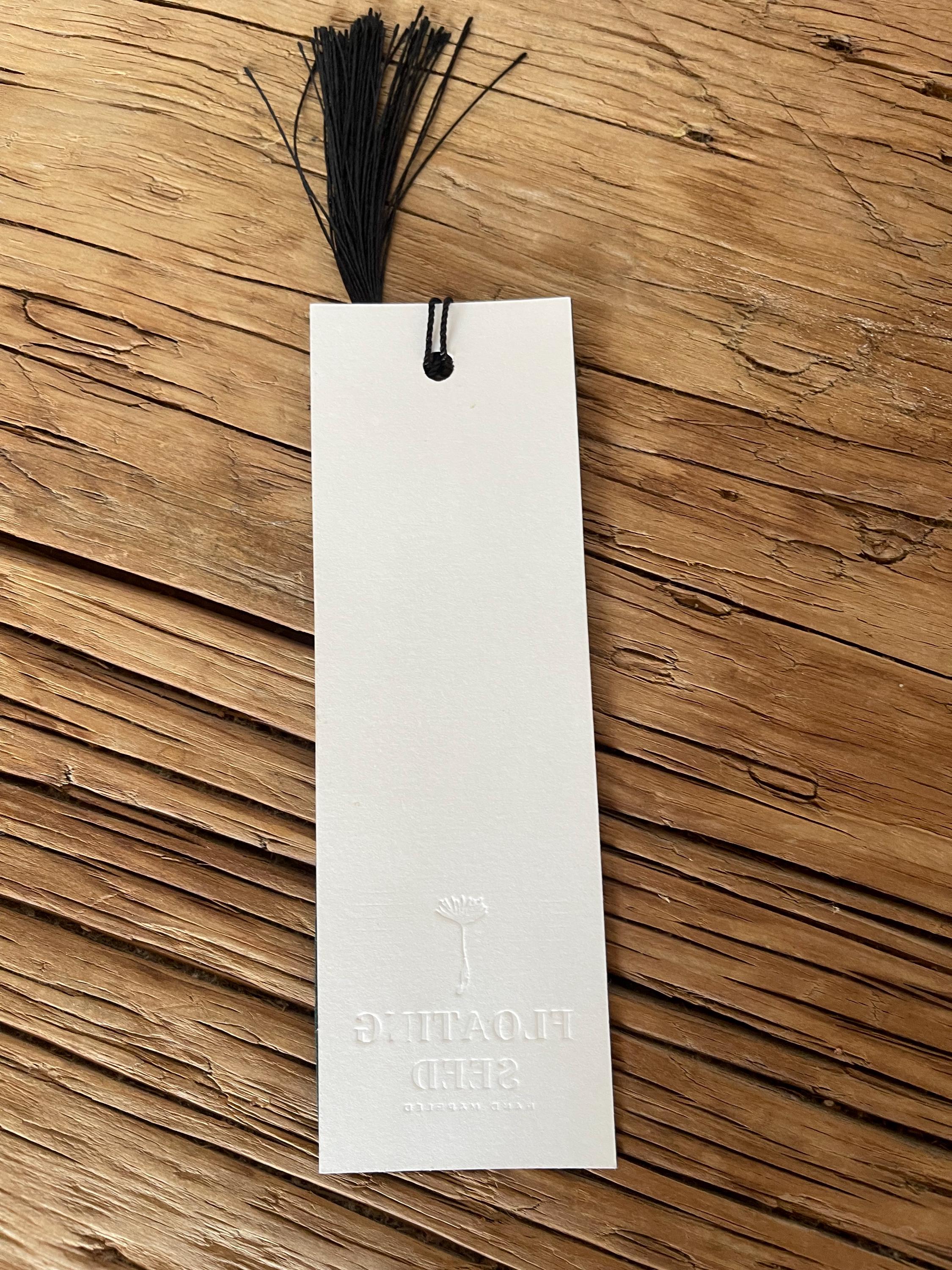 Bookmark, unique hand marbled with matching tassel, ideal small gift for any book lover