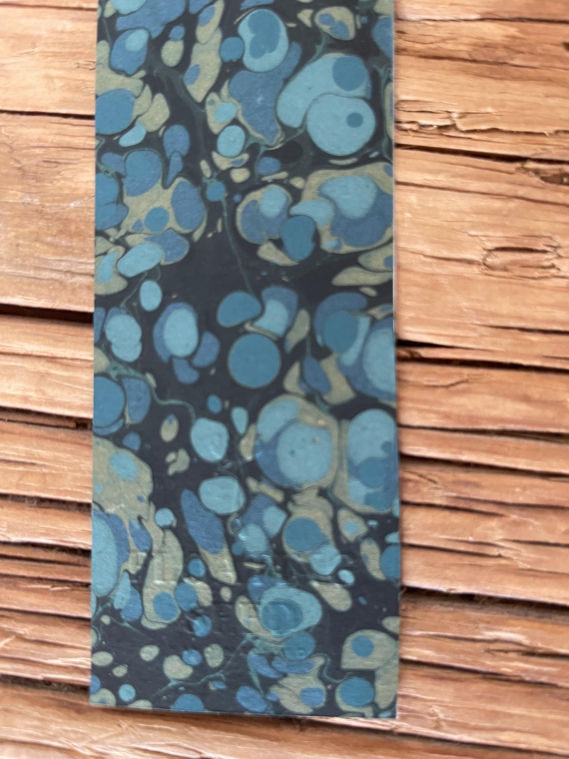 Bookmark, unique hand marbled with matching tassel, ideal small gift for any book lover