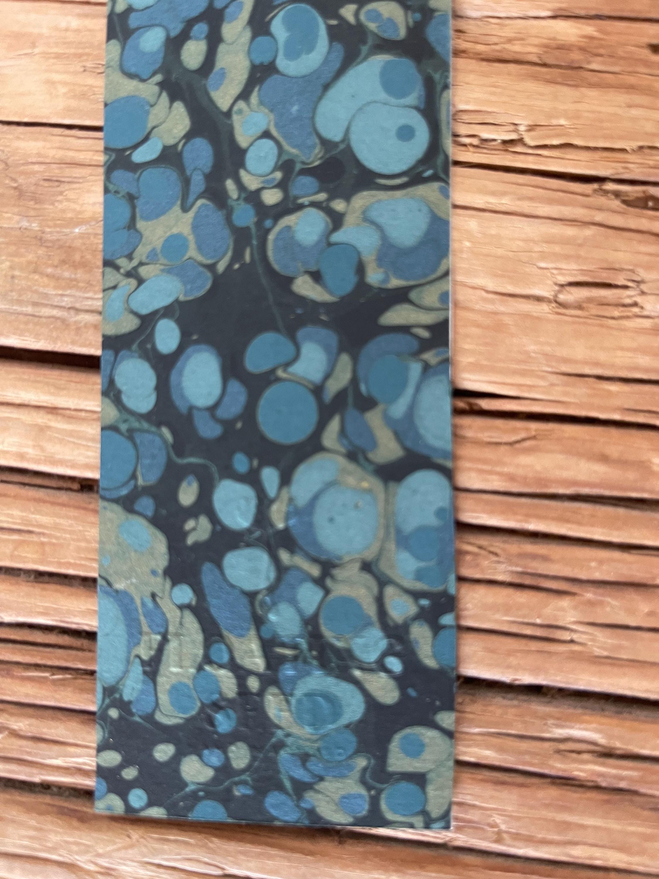 Bookmark, unique hand marbled with matching tassel, ideal small gift for any book lover