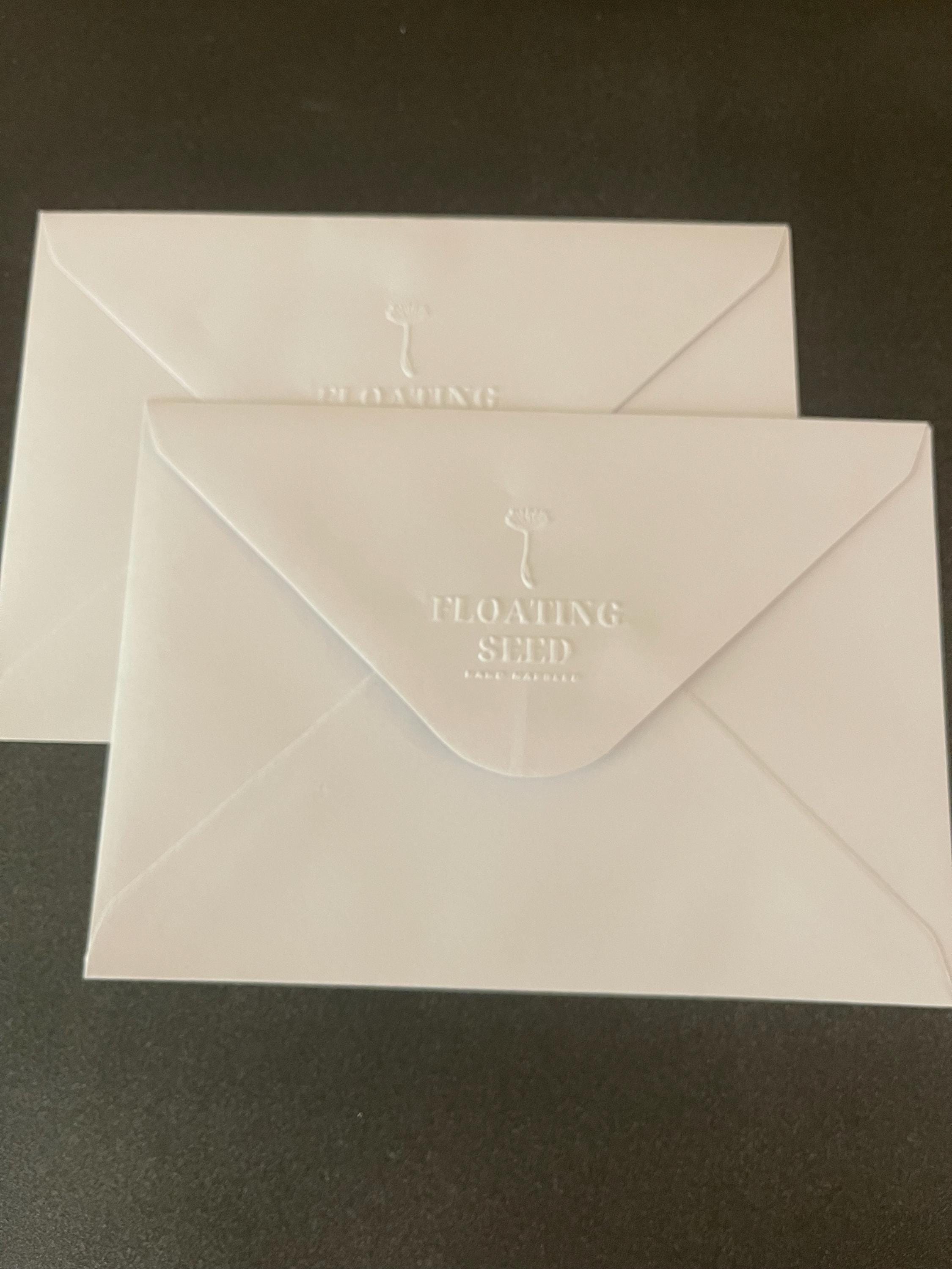 2 Cartes Merci- Printed marbled cards with envelopes, blank inside ideal for your thank you messages