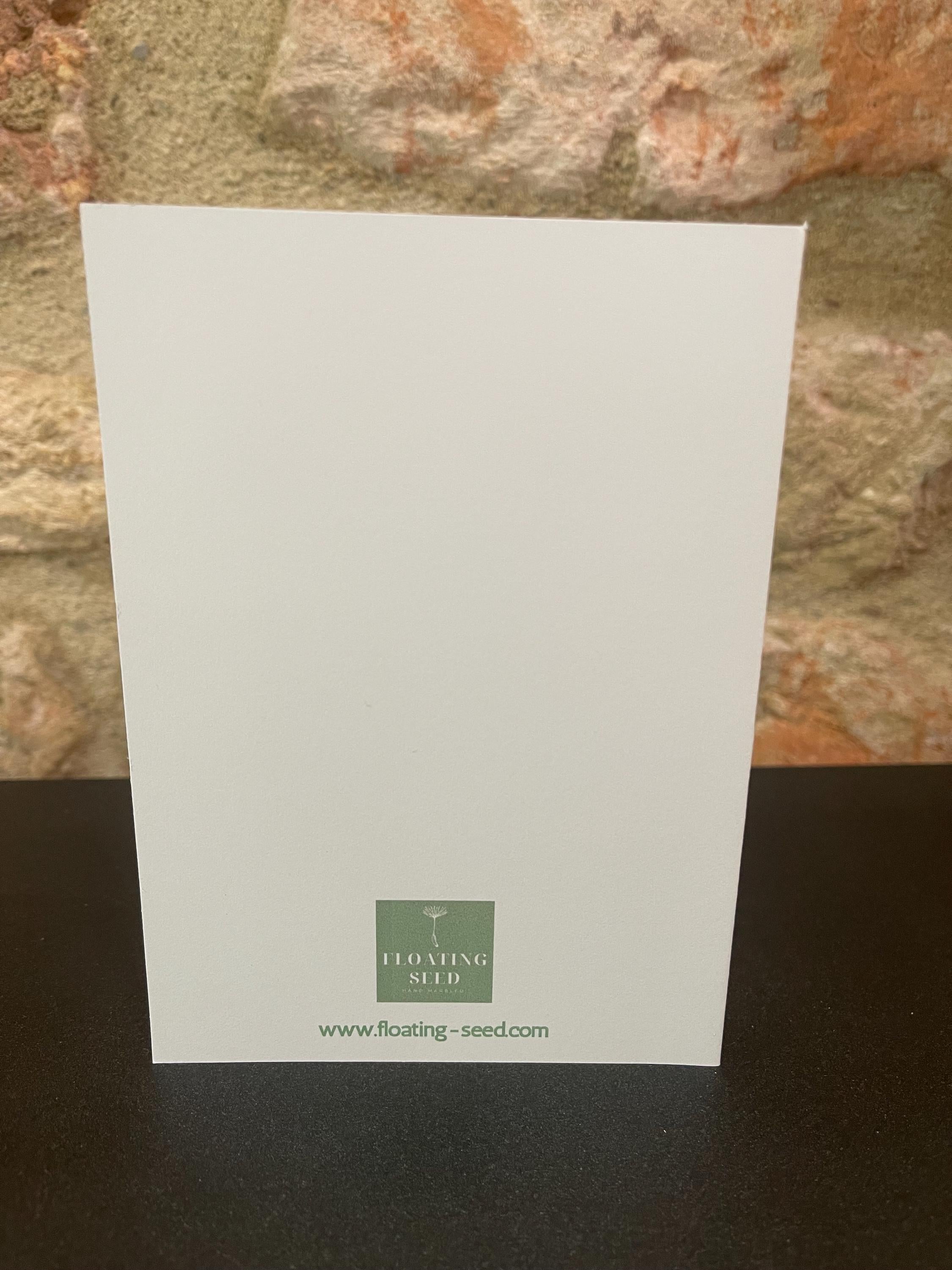 2 Cartes Merci- Printed marbled cards with envelopes, blank inside ideal for your thank you messages