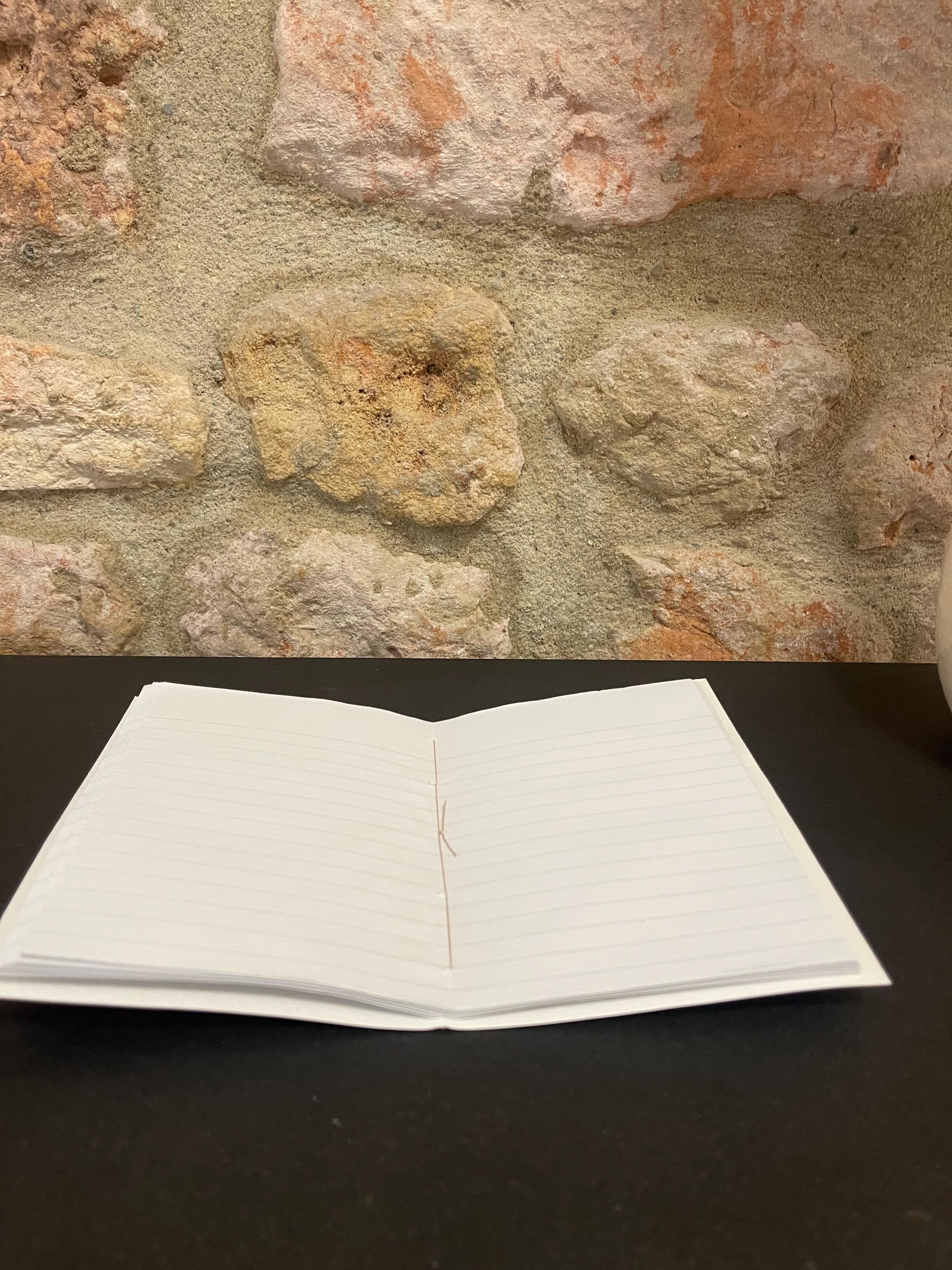 Pocket lined notebook, hand sewn, hand marbled soft cover, A6, in browns, stone pattern with 80 pages of lined 80g/m2 paper. Unique gift.