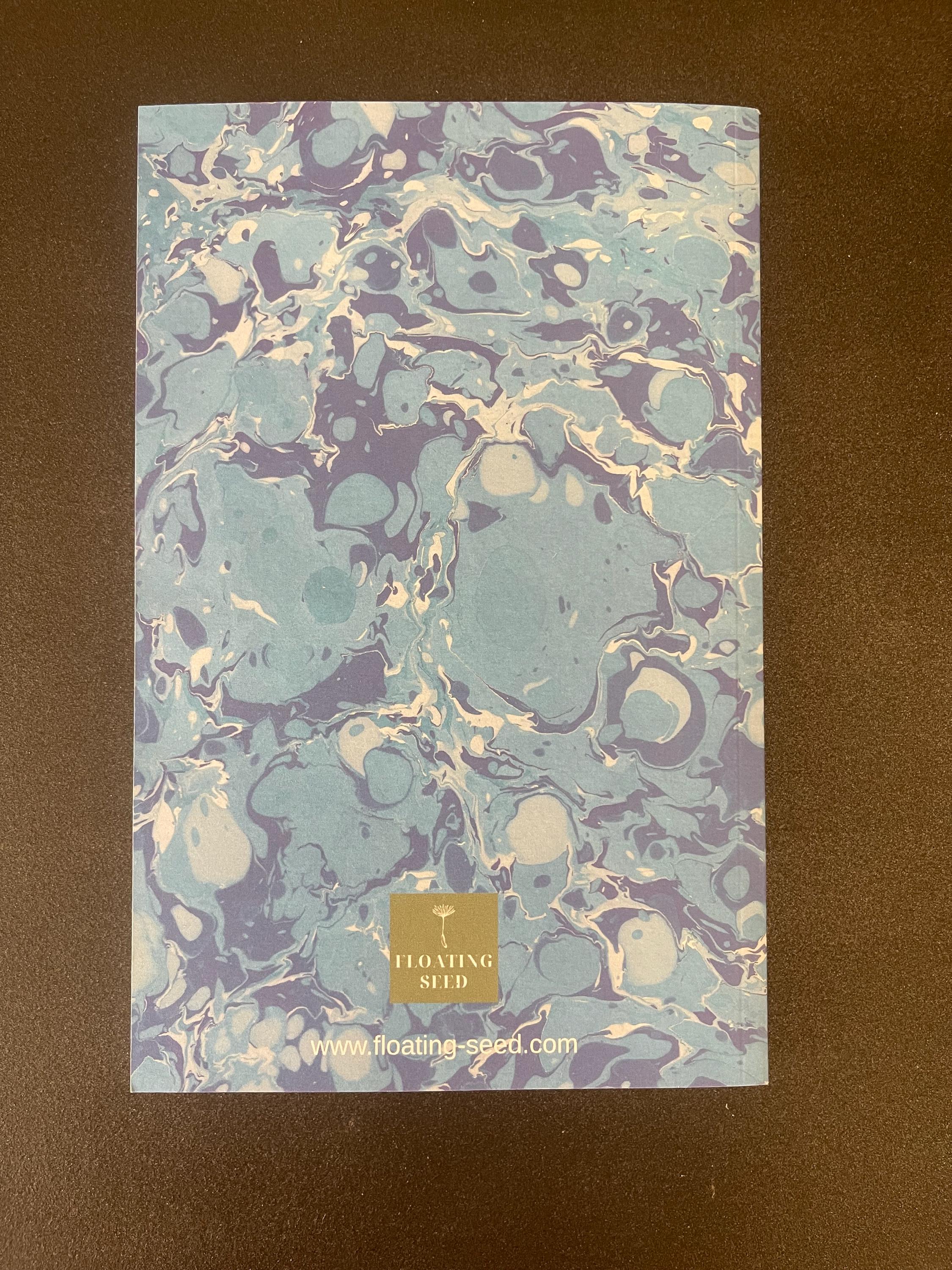 Marbled Notebook in gorgeous blues, a bold twist on tradition, soft recycled cover, 96 lined pages, practical notebook for daily use