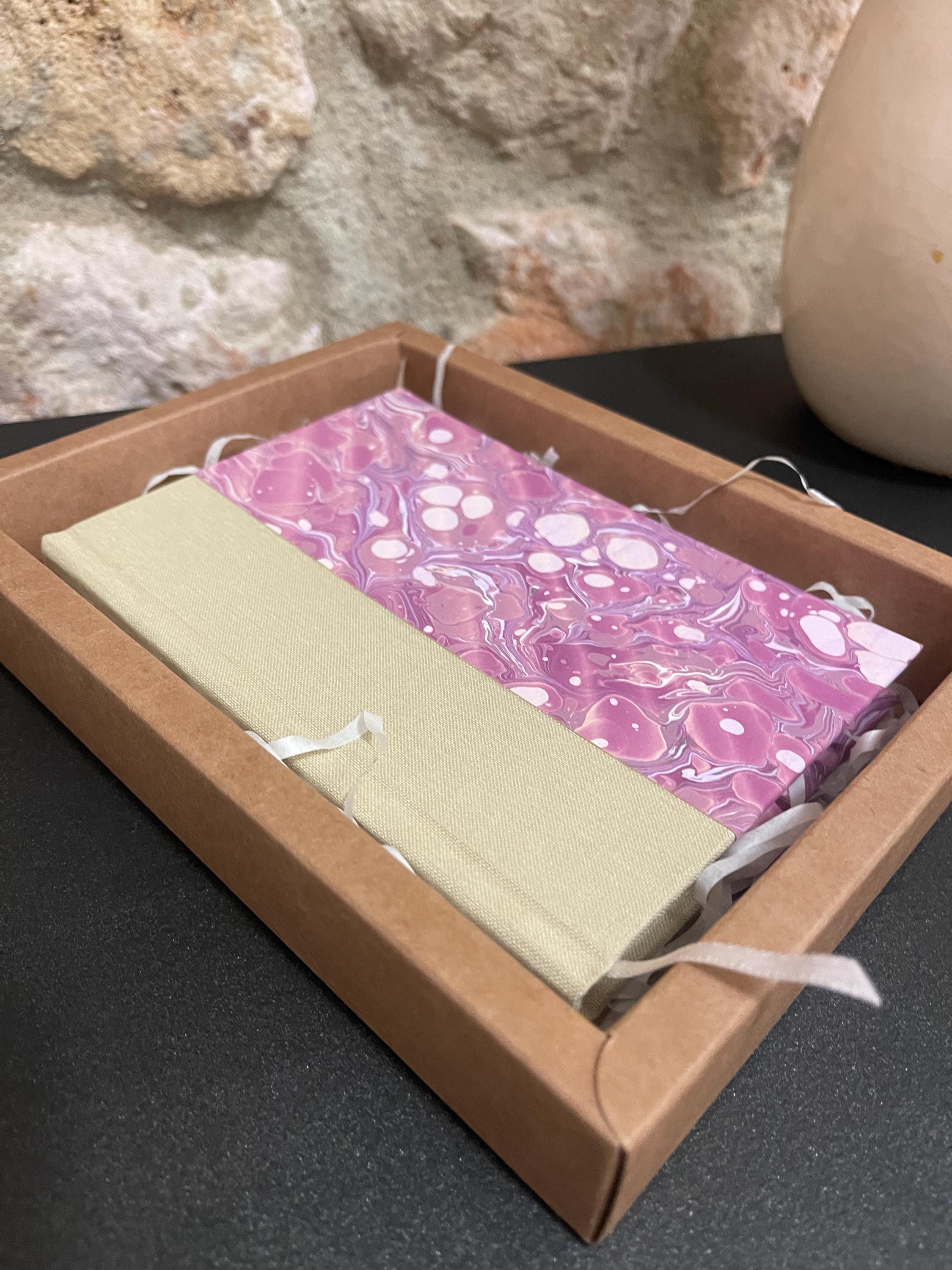 Hand Marbled Lined Notebook | Gift Box Ready - Inspired Journal | for Writers, Stationery Lovers