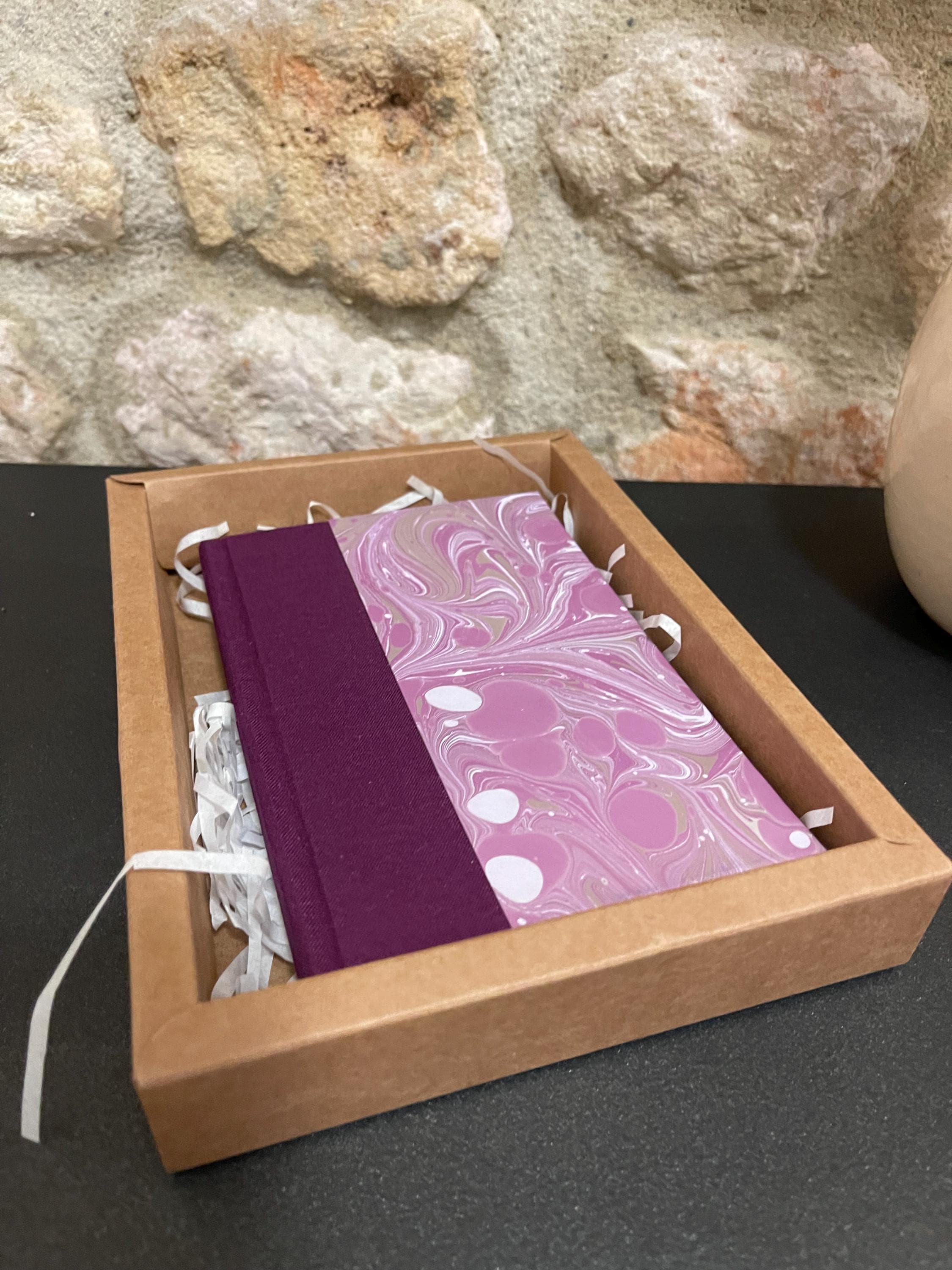 Lined Notebook | Gift Box Ready - Hand Made, Hand Marbled cover