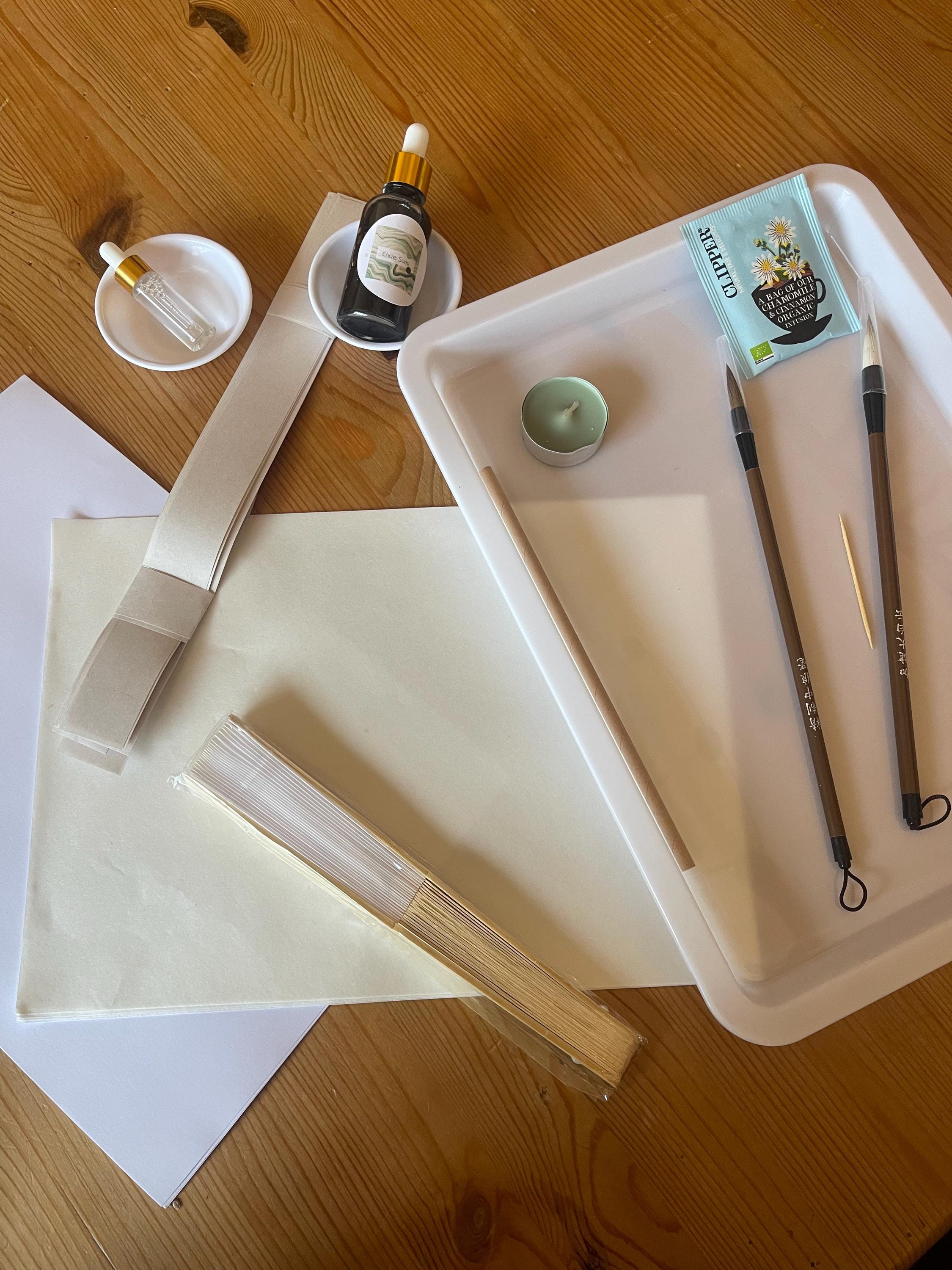 Suminagashi Kit, Japanese Ink Marbling Set, Mindfulness Gift, Meditation Art Supplies, Adults Self Care Gift, instructions in English/French