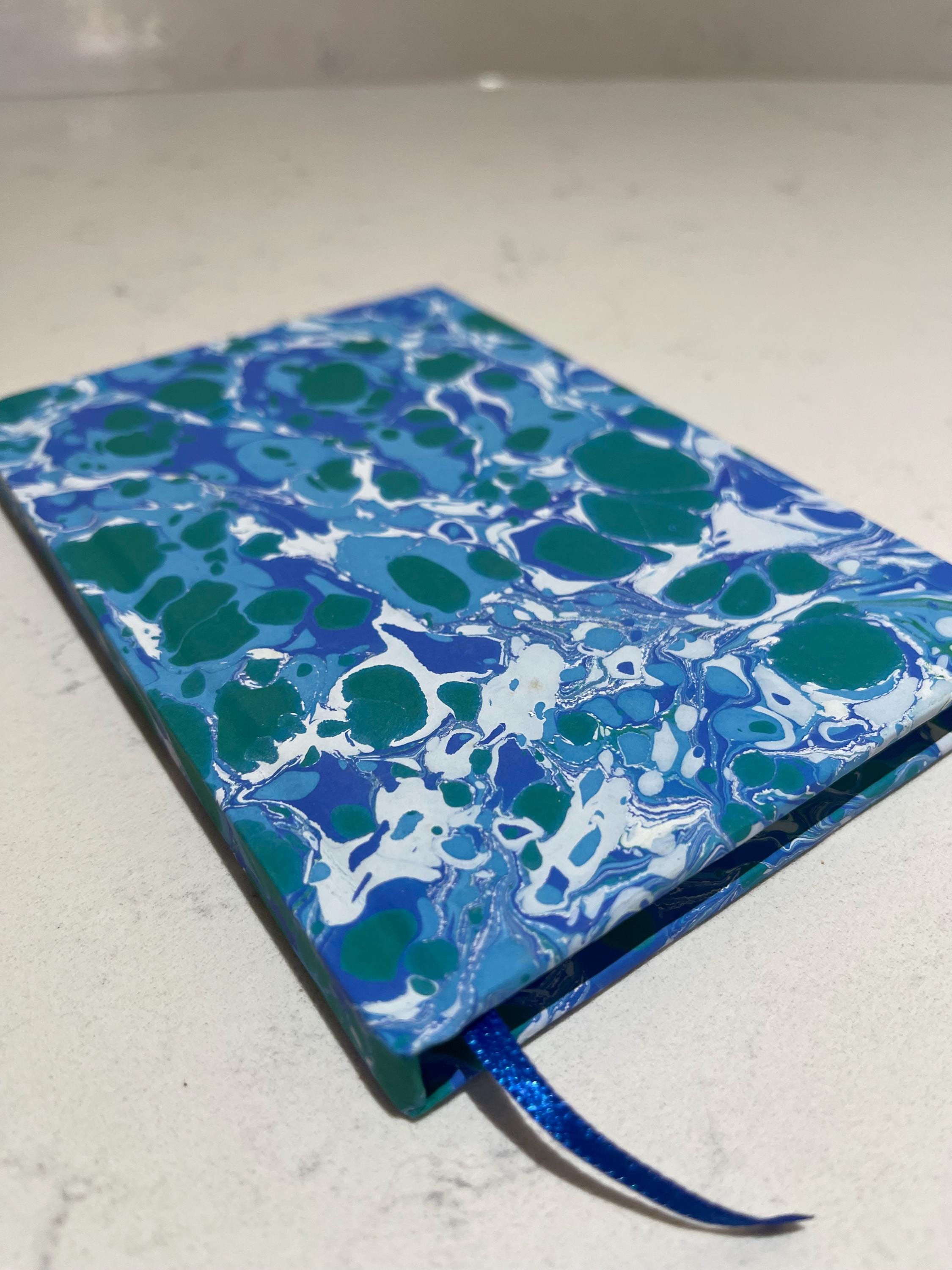Sea inspired Hand Marbled Lined Journal | for Writers, Stationery Lovers