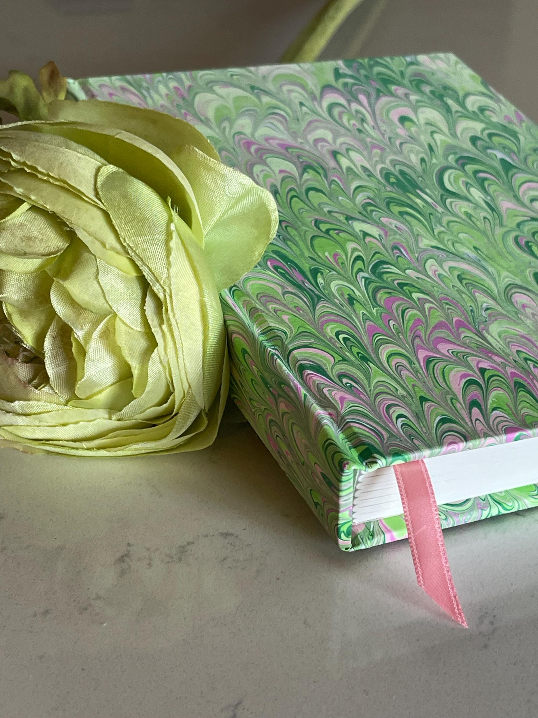 Floral inspired journal, Bouquet pinks and greens, Recycled Lined Pages