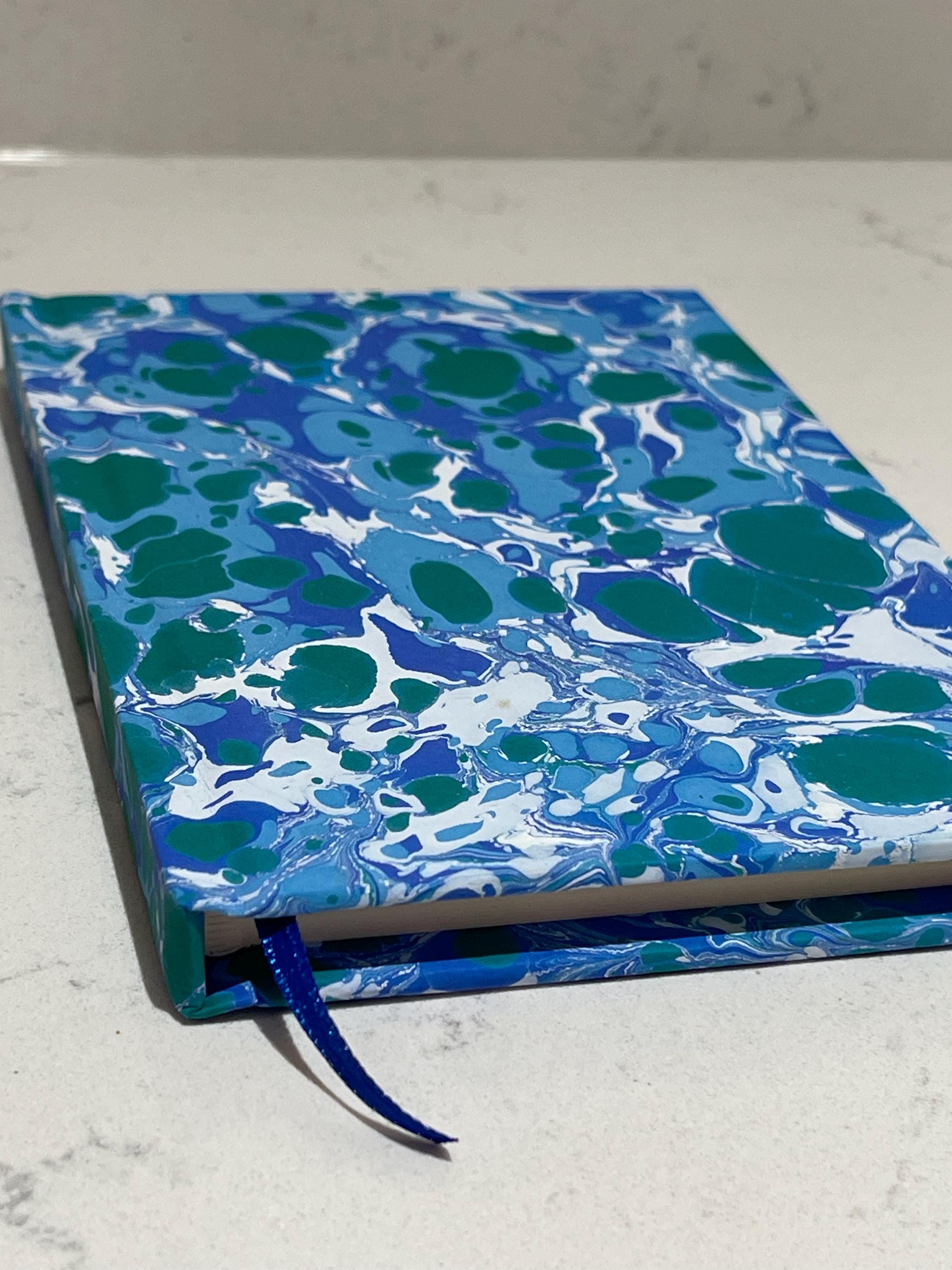 Sea inspired Hand Marbled Lined Journal | for Writers, Stationery Lovers