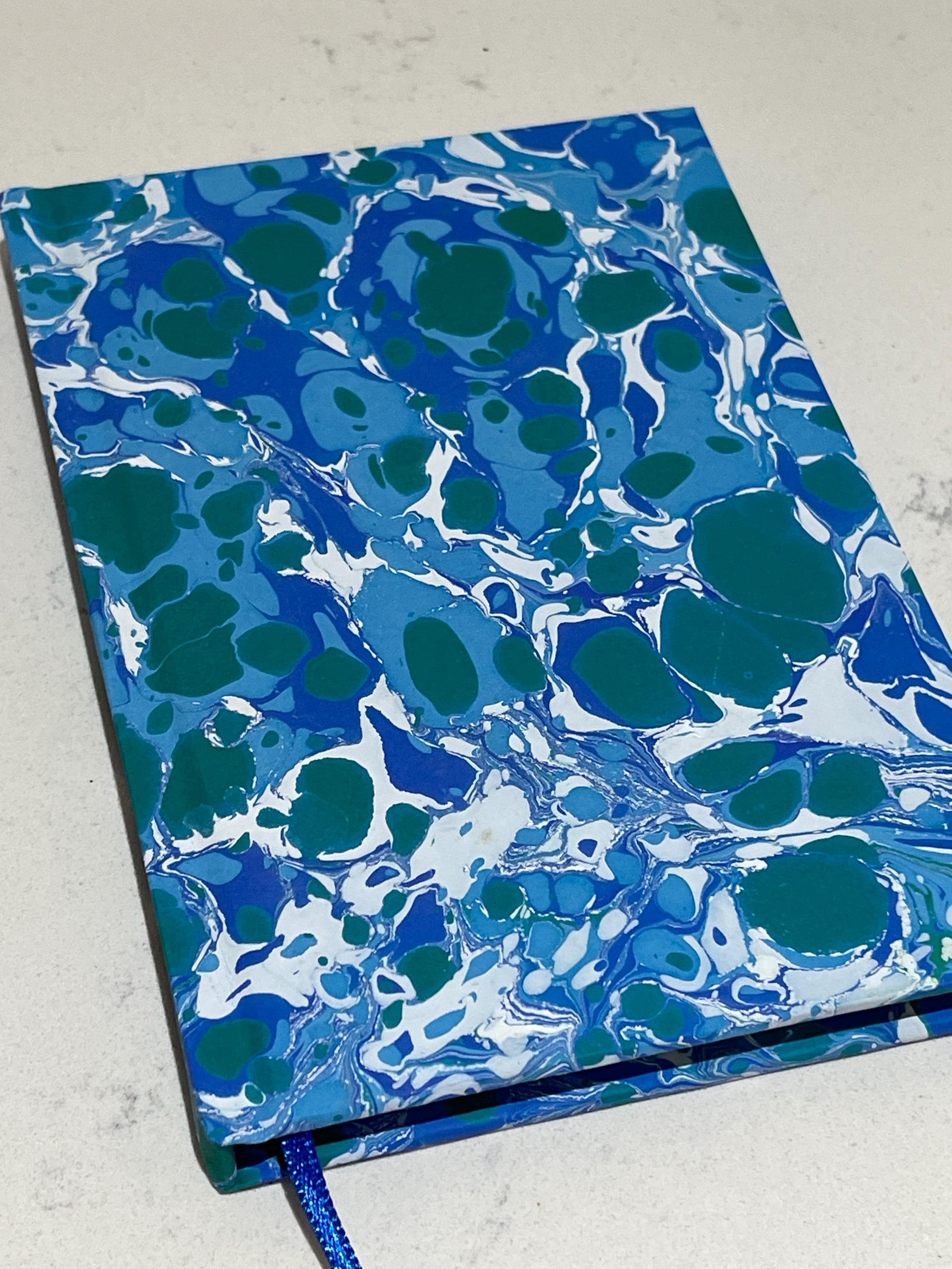 Sea inspired Hand Marbled Lined Journal | for Writers, Stationery Lovers