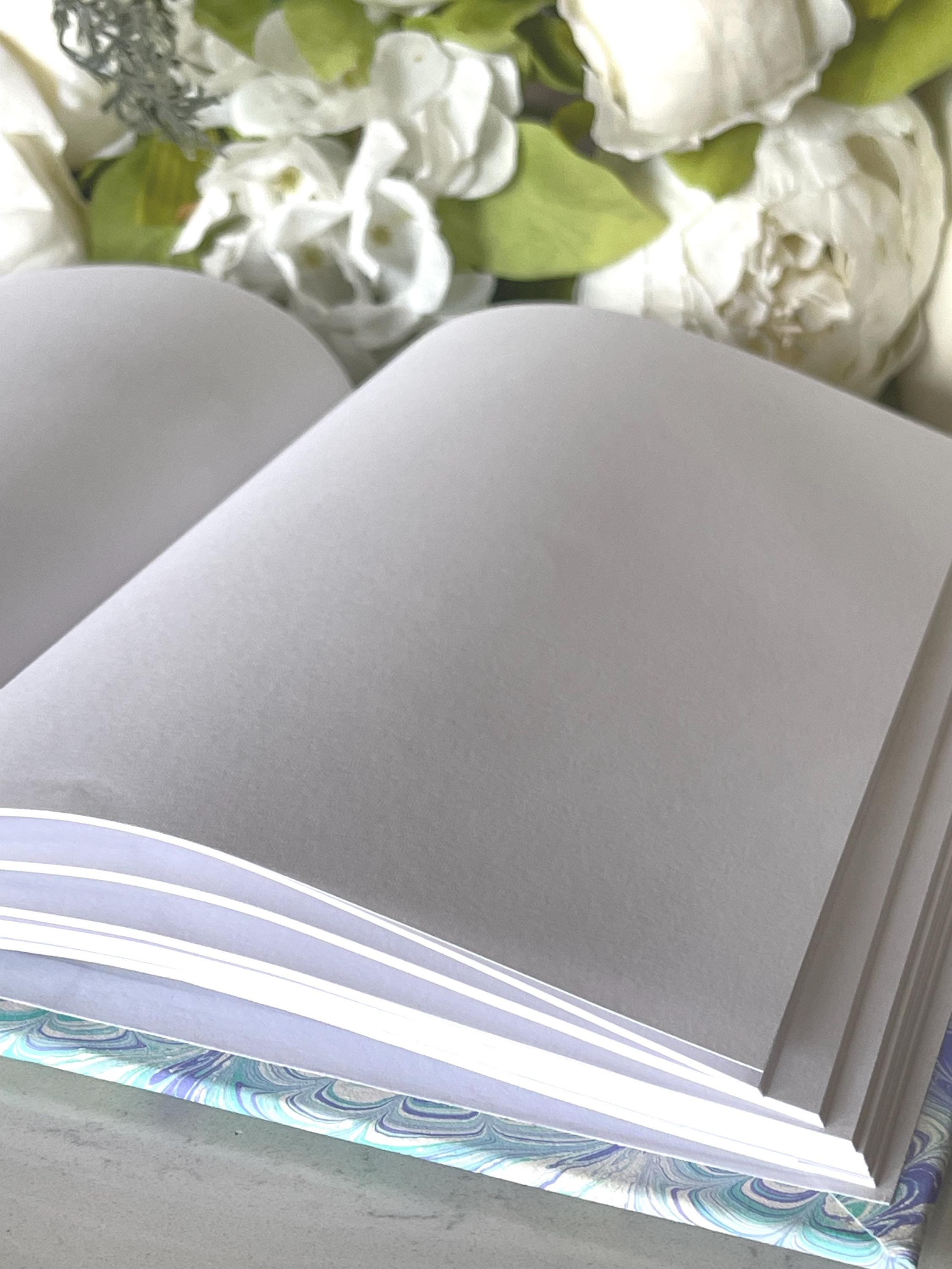 Handmade A5 Sketchbook /Journal, floral inspired hand marbled Hard Cover - 160 plain white pages