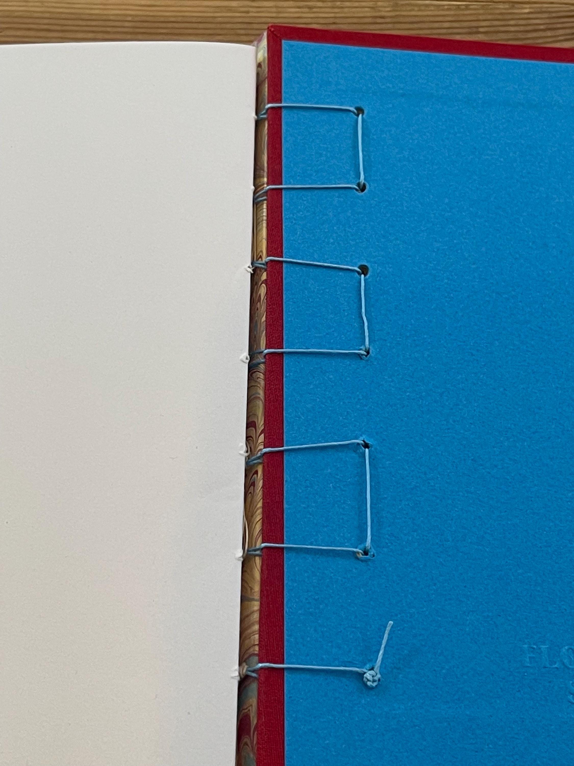 Handmade A5 Sketchbook | Secret Belgian Binding | Hand Marbled Bouquet Cover | Recycled Art Paper | Made in France