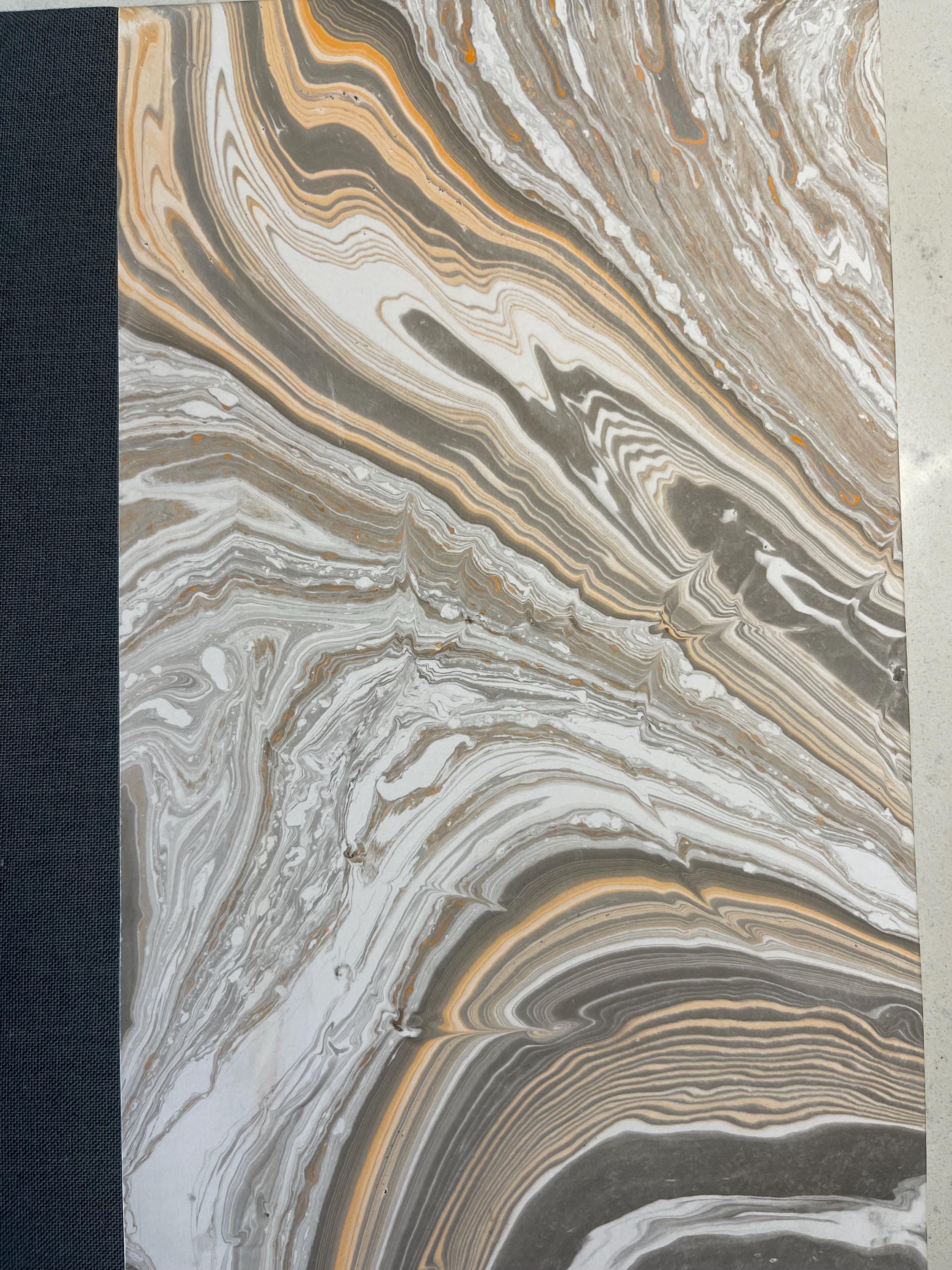 A5 Notebook/Journal Hand Marbled Hard Cover, Hand Made - Carnet A5 Fait Main avec Couverture Rigide Marbrée à la Main