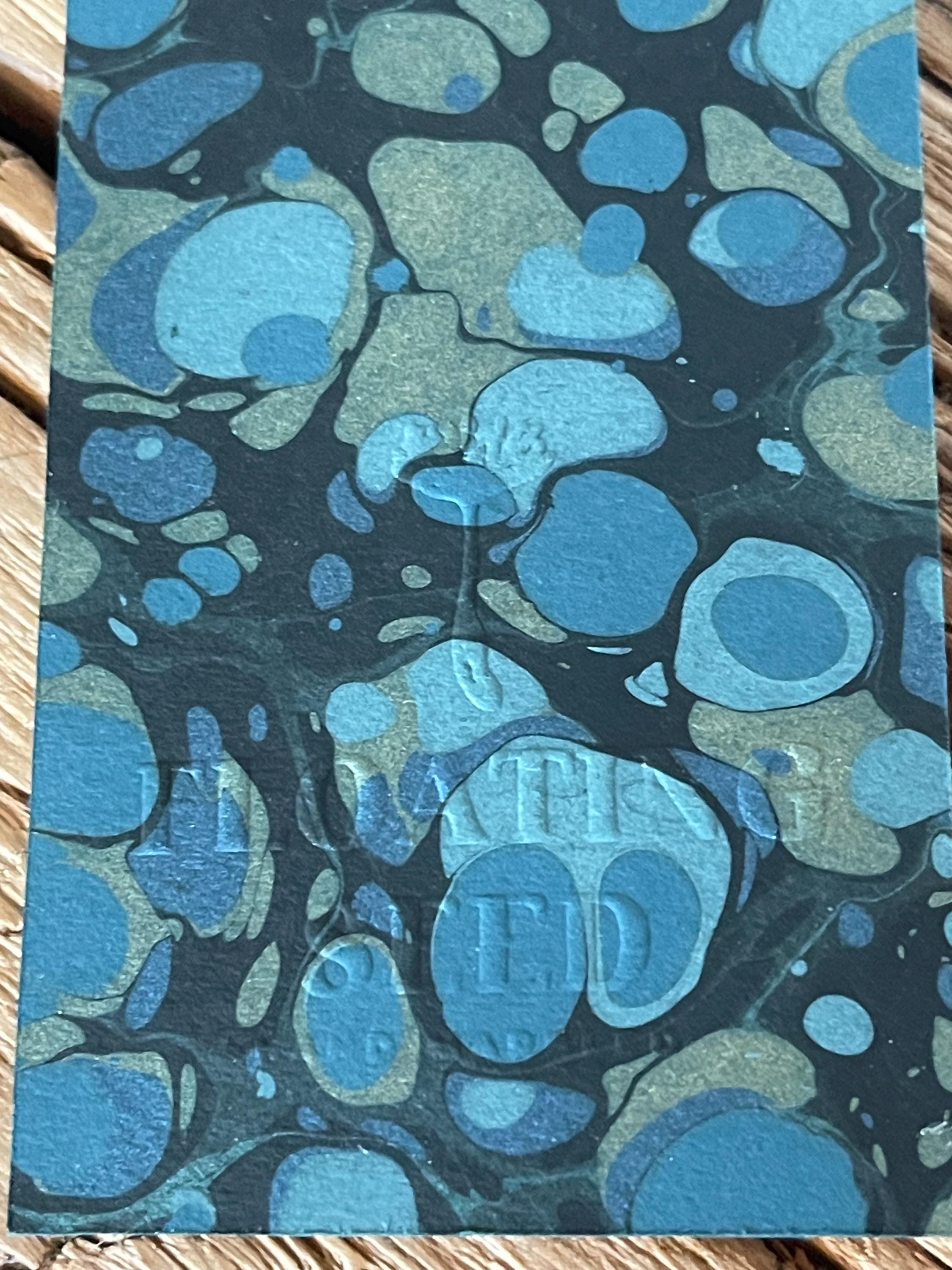 Bookmark, unique hand marbled with matching tassel, ideal small gift for any book lover