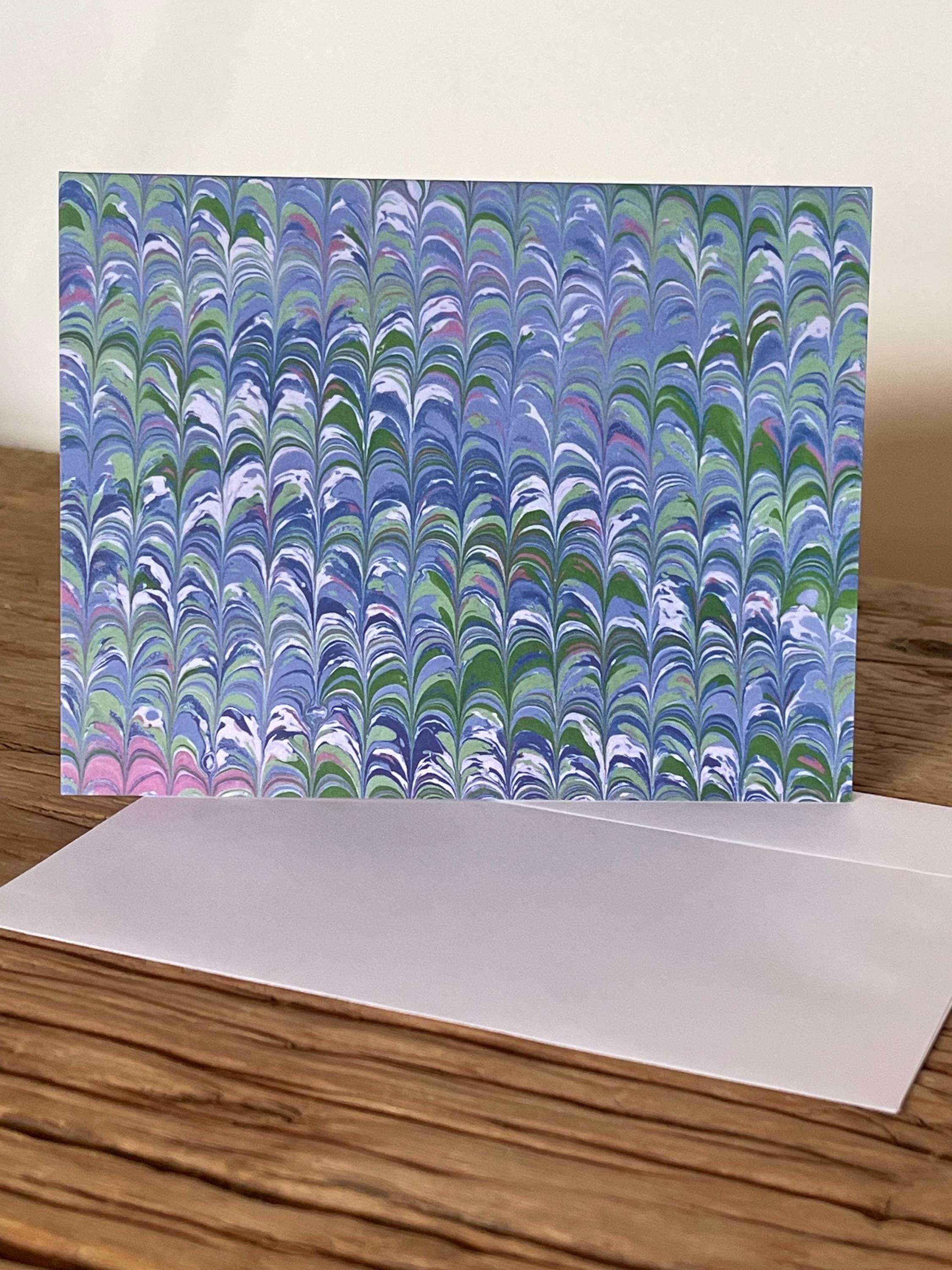 Printed marbled card with envelope, blank inside ideal for thank you notes or general gifts