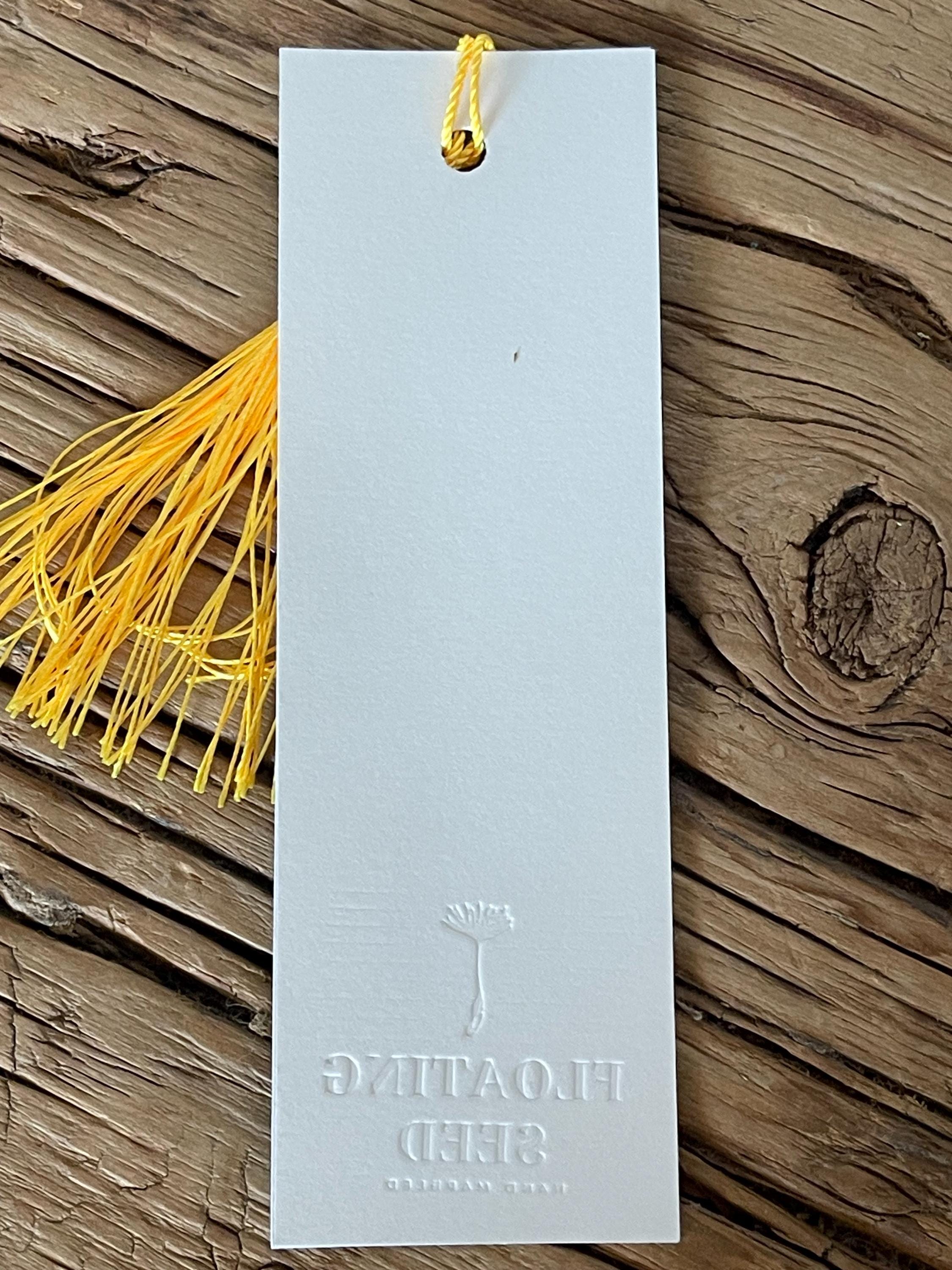 Bookmark, unique hand marbled with matching tassel, ideal small gift for any book lover