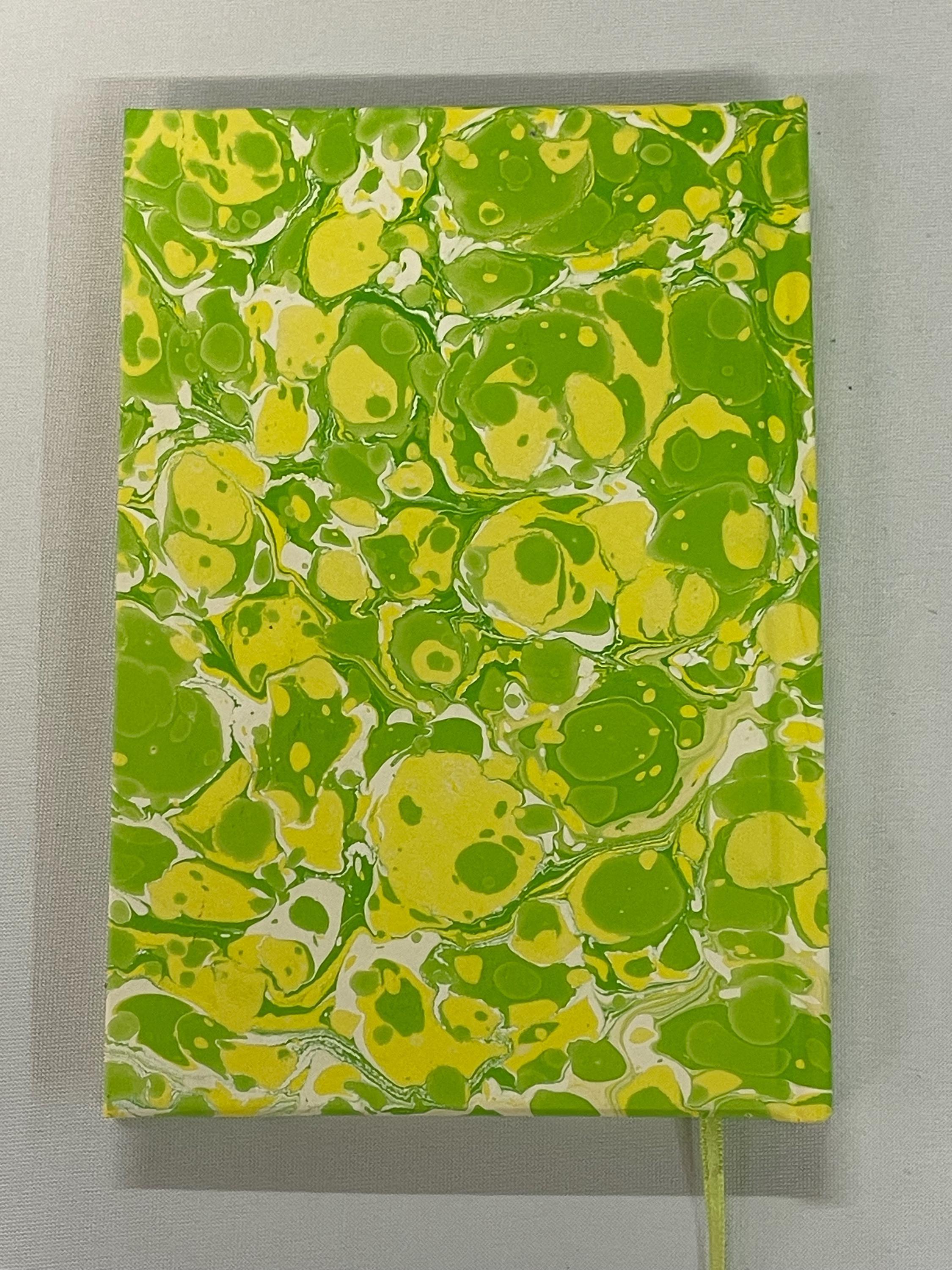 Hand Marbled Pocket Notebook | Lemon & Lime Inspired Journal | Handmade Lined Notebook | Unique Gift for Writers, Stationery Lovers
