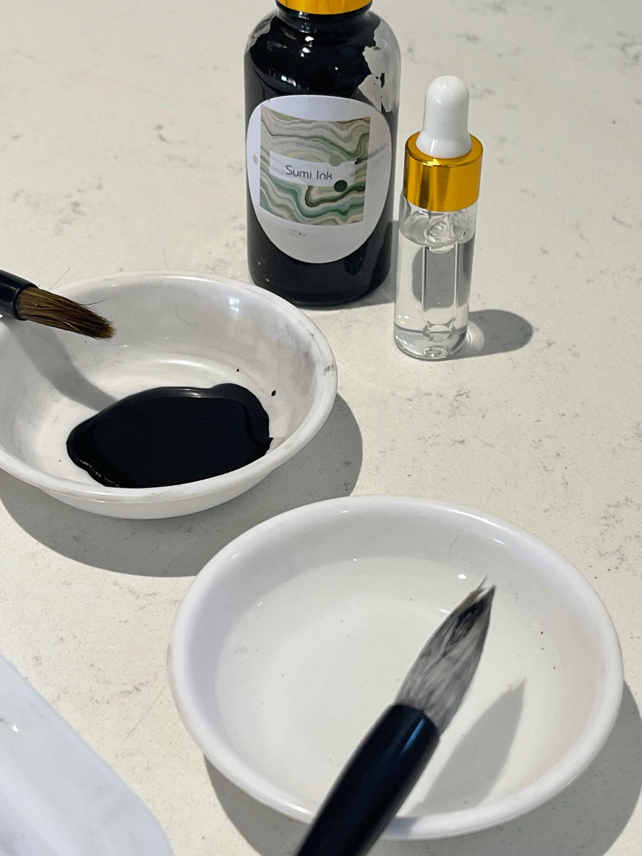 Suminagashi Kit, Japanese Ink Marbling Set, Mindfulness Gift, Meditation Art Supplies, Adults Self Care Gift, instructions in English/French