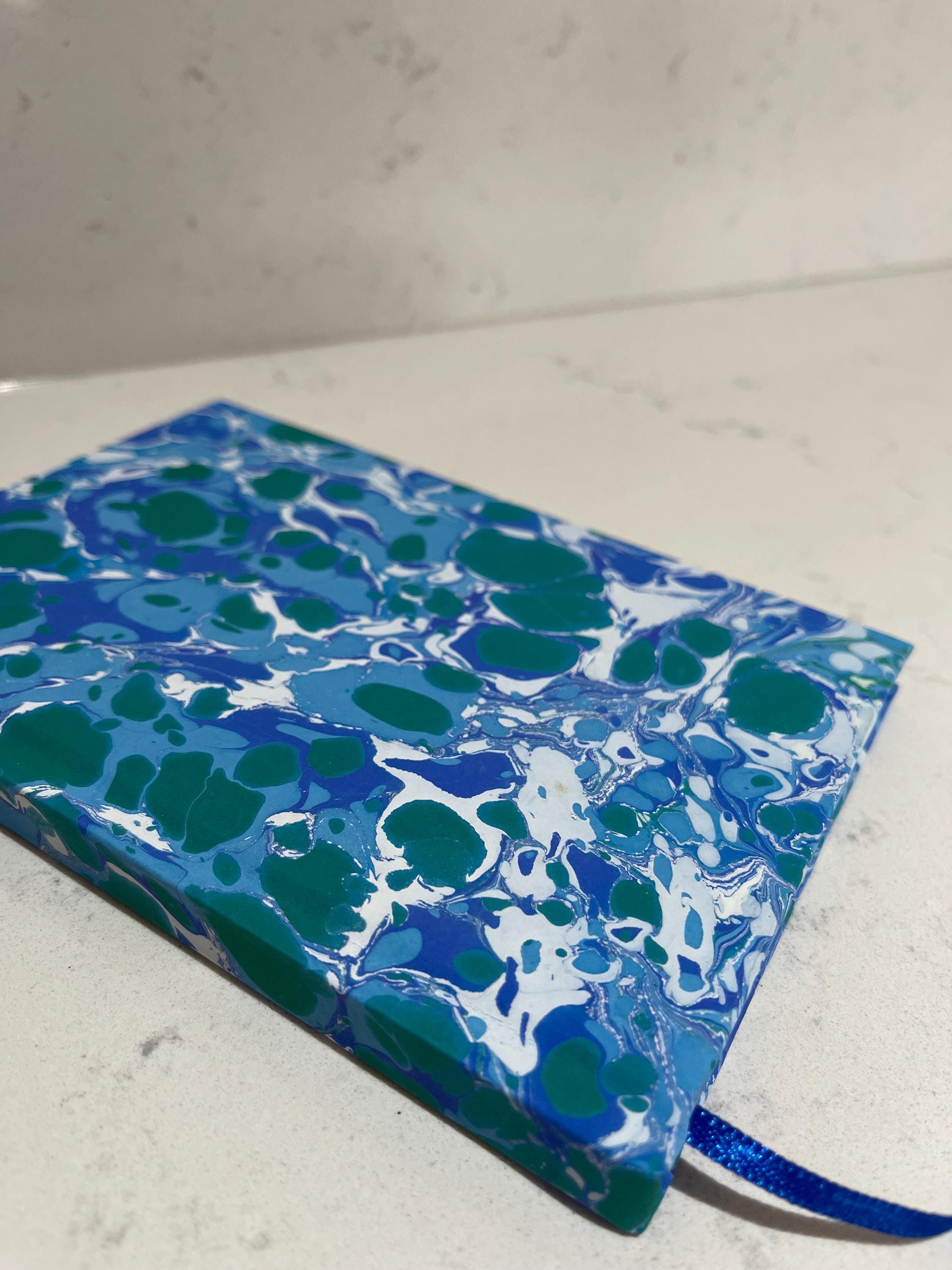 Sea inspired Hand Marbled Lined Journal | for Writers, Stationery Lovers