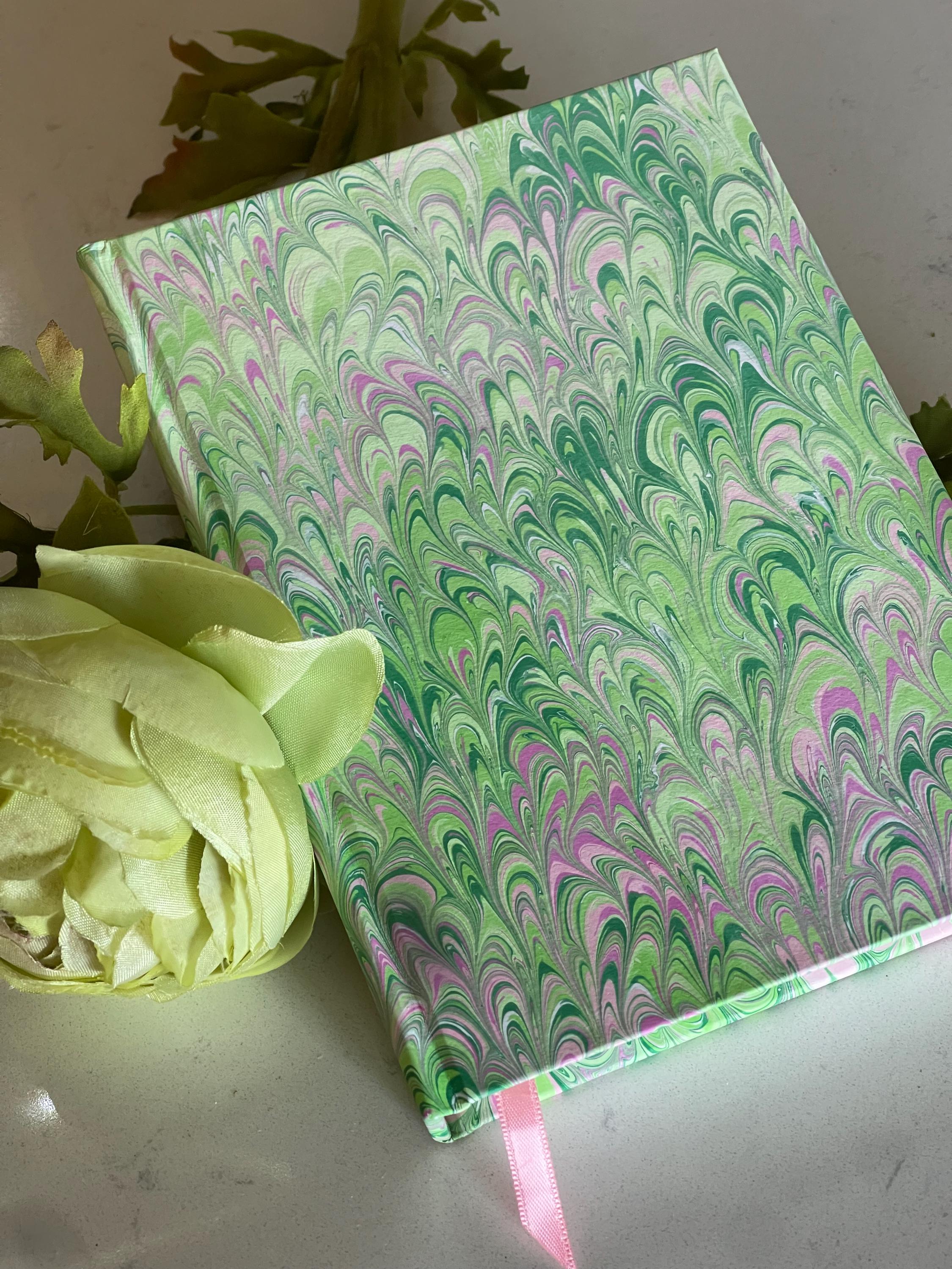 Floral inspired journal, Bouquet pinks and greens, Recycled Lined Pages