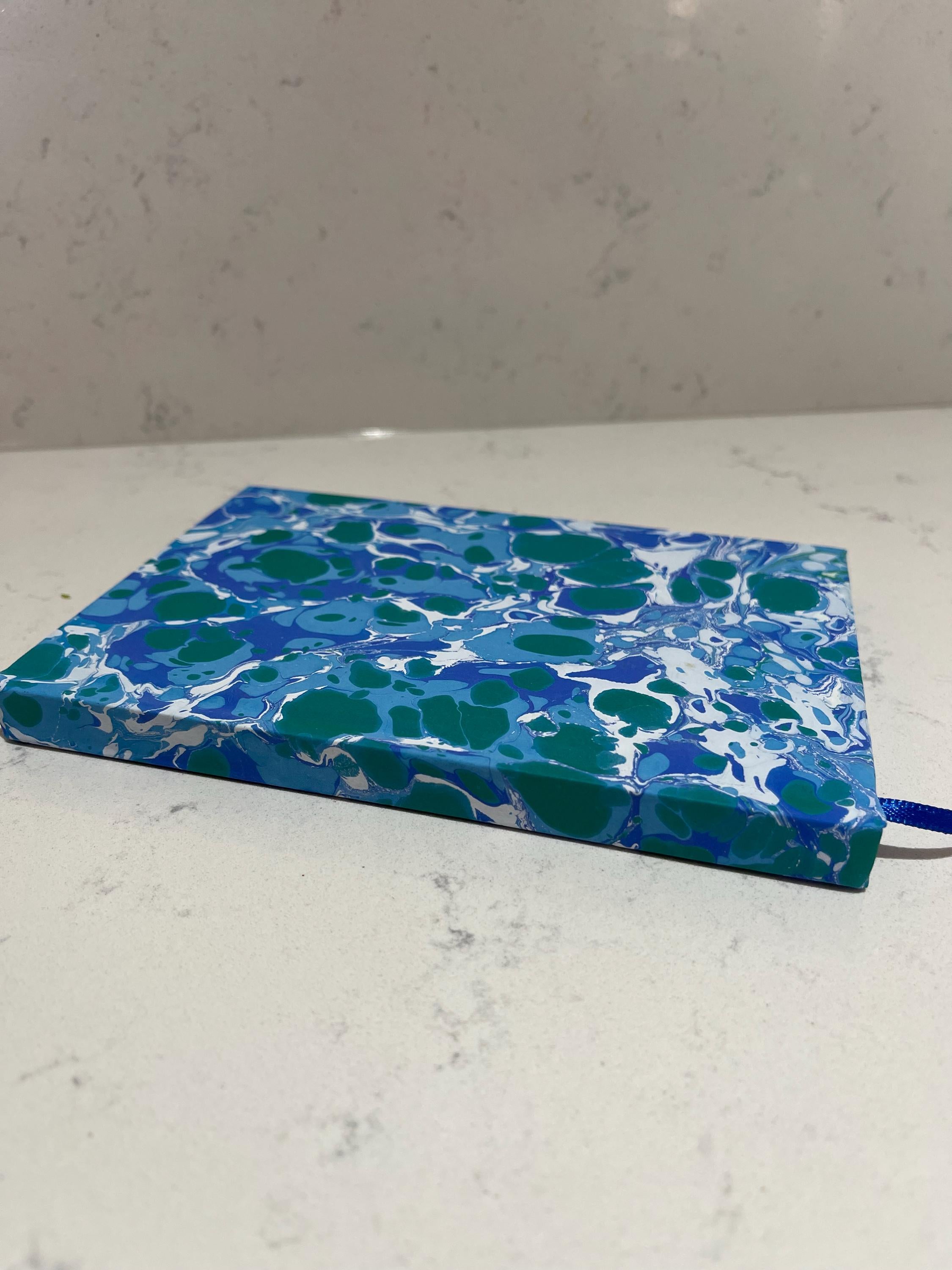 Sea inspired Hand Marbled Lined Journal | for Writers, Stationery Lovers