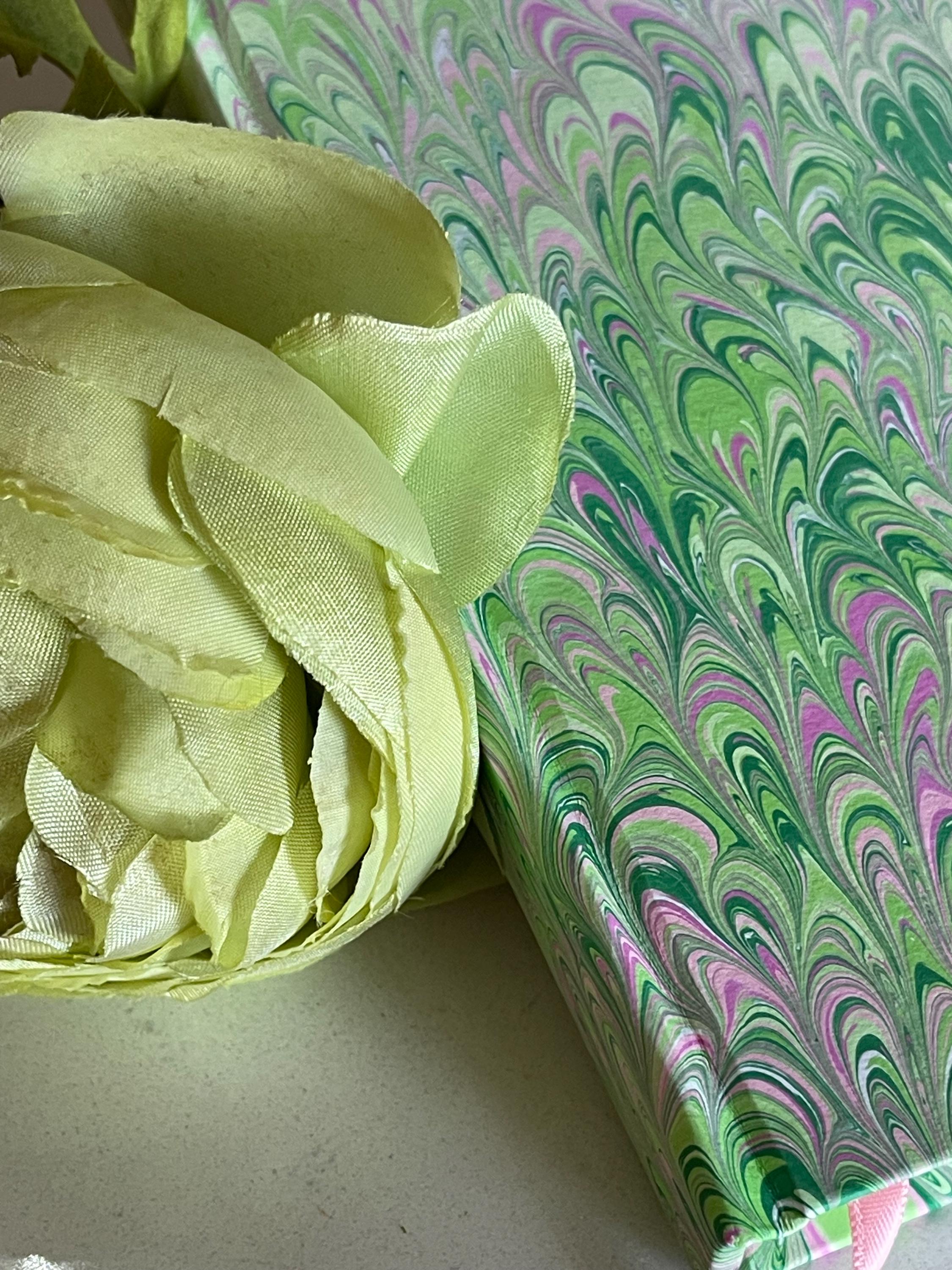 Floral inspired journal, Bouquet pinks and greens, Recycled Lined Pages