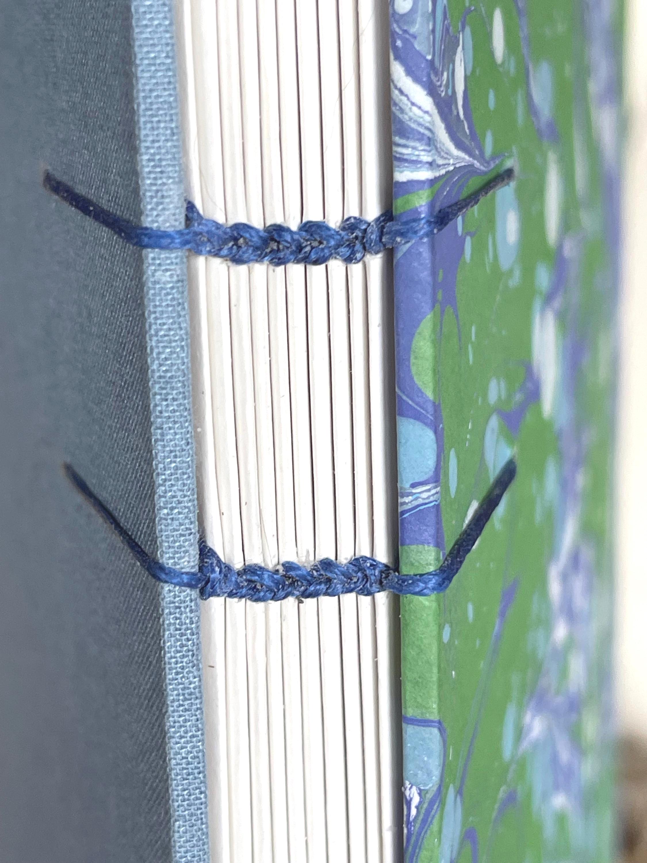 Hand-Marbled Coptic Bound Sketchbook – A5 Drawing Journal, Flat-Opening, 90gsm Canson Paper